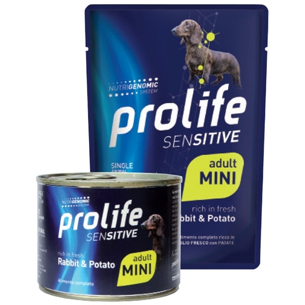 Alimento umido Prolife Sensitive Mini Coniglio e Patate 100 g per cani adulti sensibili di taglia piccola Alimento umido Prolife Sensitive Mini Coniglio e Patate 100 g per cani adulti sensibili di taglia piccola